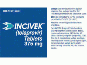 替拉匹韦片Telaprevir(Incivek 375mg Tablets)说明书