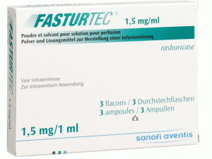 拉布立酶粉末+溶液剂/套Fasturtec 1.5mg(rasburicase)说明书