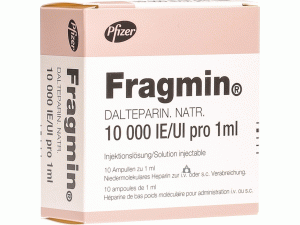 达肝素注射液(Dalteparin Fragmin Injektionslösung 10000E/ml)说明书