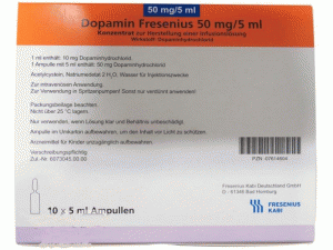 盐酸多巴酚丁胺注射剂(Dopamin Fresenius 50mg 10X5ml Dobutamine)说明书