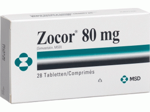 辛伐他汀薄膜包衣片（ZOCOR） -辛伐他汀中英文对照说明书-simvastatin Filmtabletten 80mg