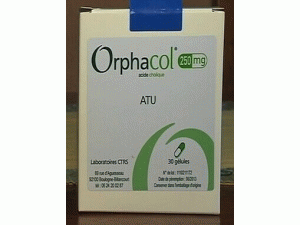 胆酸硬胶囊（cholic acid）-胆酸硬胶囊说明书- Orphacol cap 250mg