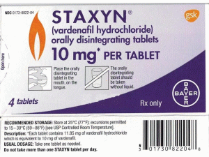 Staxyn_Vardenafil_ 盐酸伐地那非口腔崩解片说明书